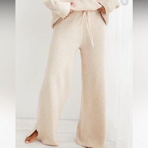 Aerie CozyUp Waffle Skater Pant in Heather Fawn